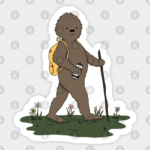 Bigfoot Hiking Sticker by Little Spooky Studio